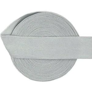 50 100 Yard per rol 3/4"" 20mm Effen mat Niet-glanzend Vouw over elastiek FOE Spandex Band Ondergoed Jurk Naaiwerk Trim-Licht Zilver-100 Yards
