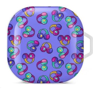 Muzikale hoofdtelefoon oordopjes hoesje compatibel met Samsung hard shell beschermhoes wit stijl