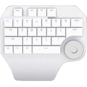 Toetsenbord met één hand, aangepaste sneltoetsen voor DELUX T11 Wit