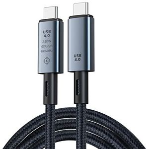 SURPRIZON Thunderbolt 4.0-kabel 3,3 ft, 40 Gbp-kabel met 240 W snel opladen, 8 K@60 Hz Display/Dual 4K USB-C voor Thunderbolt 3/4, iPad Air 4, iPad Pro 2020, MacBook, Hub, Docking en meer