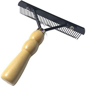 DieffematicSZ kam Beauty Rake Comb With Wooden Handle Nail Rake Steel Brush Hair Comb