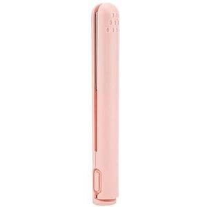 Krultang, 17 cm, kleine krullen, stijltang, 2-in-1 mini-krultang, draagbaar, voor reizen, oplaadbaar, kleine USB-krultang, keramiek, mini-krultang, B1 roze, eenheidsmaat