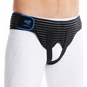 gagaiuco Hernibreuk riem voor mannen en vrouwen, flexibel verstelbare liesbreuk, ondersteuning pijnverlichting met 2 afneembare compressiekussens, hernia links (M)
