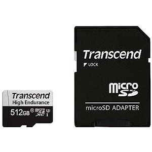 Transcend 512 GB microSD w/Adapter UHS-I U3 Hoge Duurzaamheid TS512GUSD350V