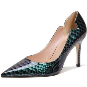 Schoenhakken- Elegante Damespumps - Stiletto-Sexy Naald-Hak - Gesloten Avond-Feest - Luxe Mode Vrouwelijke Schoenen Hak 33-CHC-19, 1 x Groen., 39 EU