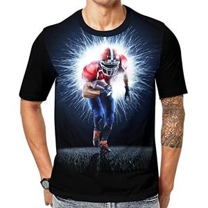 American Football Player heren korte mouw grafisch T-shirt ronde hals print casual T-shirt tops XL