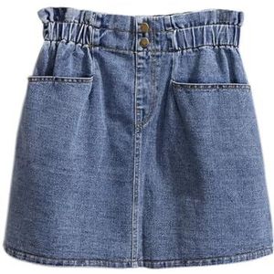 Pegsmio Dames Denim Rok Losse Katoen Sexy Mini Rokken, Blauw, 6XL