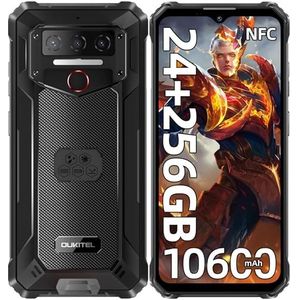 OUKITEL WP23 Plus Téléphone Portable Incassable 2025-24GO RAM+256GO ROM/1TO, Smartphone Incassable Batterie 10600mAh, Écran 6.52"", Android 14 Telephone de Chantier Dual SIM/13MP/NFC/OTG/GPS - Noir