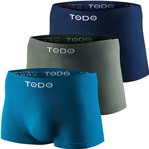 TODO Sport Boxershorts voor heren, 1-3 stuks, elastisch sportondergoed, boxershort voor mannen, ademend, licht, schuurt niet, maat S-3XL, Verpakking van 3 stuks: 1 x marineblauw, 1 x kaki, 1 x