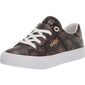 Guess Dames Loven3 Sneakers, Bruine stof., 38.5 EU