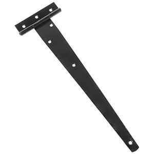 1 st zwarte verf T vorm driehoek scharnier, gebruikt voor kast schuur houten deur poort scharnieren hardware cerniera (kleur: nero, maat: 12)