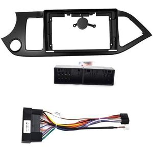 Autoradiopaneel Voor Kia Voor Picanto Voor Morning 2011+ 9 Inch Dashboard Autoradio Stereo Gps Mp5 Android-speler 2-DIN Hoofdunit Paneel Navigatieframe Autoradioframe(LHD with Cable)