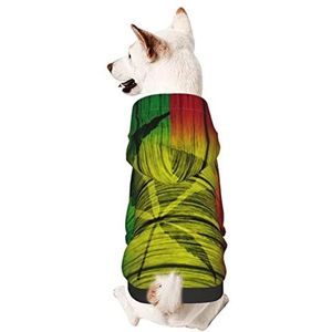 Hond Hoodie Hout Rasta Vlag Marihuana Blad Huisdier Kleding Mode Hond Hoody Warme Hond Kleding Hond Kleding, Voor Kleine Honden, Kat, XL