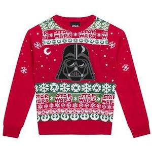 Star Wars Kersttrui | Darth Vader Jongens Kersttrui | Darth Vader Kersttrui | Kinder Kerstsweater | Rood |116