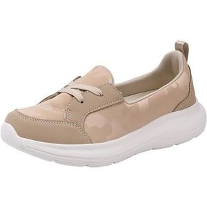 Orthopedic Women Shoes Breathable Slip On Arch Support Non-Slip Lace Up Walking Sneakers (Color : Khaki, Size : 43 EU)