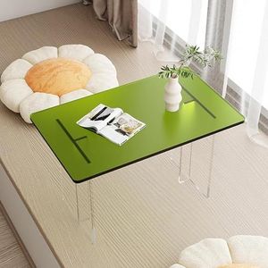 XIOXJK Acryl Salontafel, Sofa Bijzettafel Creatieve Vrije Tijd Klein Bureau voor Hotel, Meditatie Tafel Floor Bureau Midden Tafelzijde, Clear Acryl End Table Groen 50 * 30 * 30