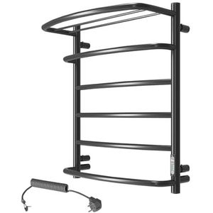 Elna - Handdoekradiator - Zwart - 127 W - 610 x 530 mm - Elektrisch - Wandmontage