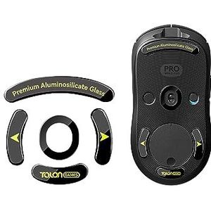 TALONGAMES Gebogen randen ultrasterke glazen muis voeten schaatsen voor Logicool G Pro draadloze gaming muis voeten vervanging, super gladde glijdende snelle en duurzame zool (zwart)