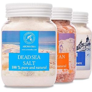 Badzout Cadeauverpakking 3x400g - met Epsom - Himalaya en Dode Zeezout - Zeezout Tegen Acne - Droge Huid - Spierpijn - Vermoeidheid - Huidverzorging - Anti-Stress - Bad - Jacuzzi - Wellness - Ontspanning