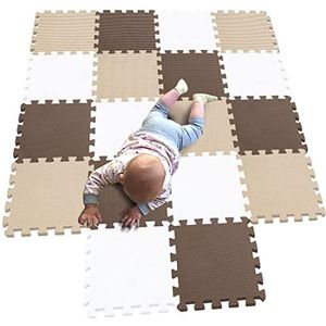 MQIAOHAM schuim speelmat vloermatten voor kinderen vormen baby puzzel oefenapparatuur speelmatten portapuzzle puzzels puzzel zacht water speelgoed gym mat thuis Wit Koffie Beige 101106110