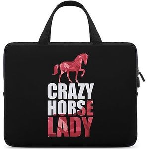 Crazy Horse Lady Laptoptas Duurzaam Waterdicht Notebook Draagtas Computer Tas Aktetas 12 inch