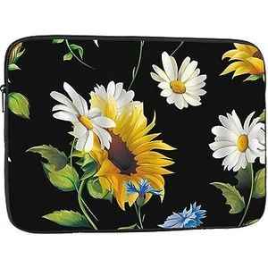 Daisy Zonnebloem Kleurrijke Bloemenprint Laptop Sleeve Case Waterdichte schokbestendige Computer Cover Tas Voor Vrouwen Mannen