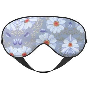 Daisy Blue. Print zacht oogmasker voor dames en heren, comfortabel met verstelbare riem voor reizen, yoga, dutje ploegendienst