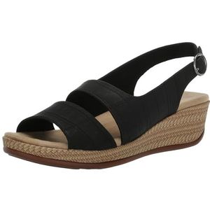 Easy Street Dames Gannett Wedge Sandaal, Zwart Croco, 35 UK, Zwarte Croco, 38 EU