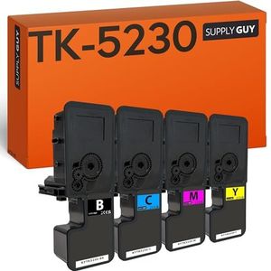 Supply Guy TK-5230 Toner compatibel met Kyocera TK-5230K TK-5230C TK-5230M TK-5230Y voor Kyocera ECOSYS M5521cdw ECOSYS M5521cdn ECOSYS P5021cdw ECOSYS P5021cdn Multipack 4 Toner