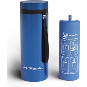 4ALLFAMILY Big Nomad insulinekoeler reiskoffer TSA goedgekeurd 48H (1-7 medicijnpennen) - On-The-Go medische koeler met Biogel Ice Pack - Diabetes reisetui voor insulinepennen en epipens (blauw)