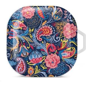 Paisley patroon oordopjes hoesje compatibel met Samsung hard shell beschermhoes wit stijl