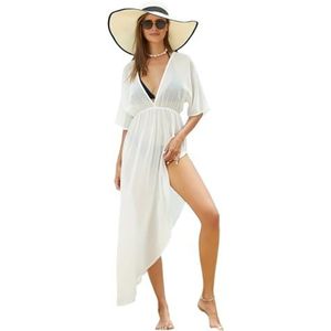 Cover Ups Voor Vrouwen Strandkleding Mouw Asymmetrische Zoom Cover Up Jurk Zonder Bikini Badpak Cover Ups Voor Vrouwen (S)