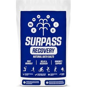 SURPASS - Spierherstel Badzout voor Sporters - Ontspannend Pekelbad - Pijnstillende Soak - 100% Mioceen Zout, Geurvrij, Mineraalrijk - Vochtige Textuur - 1 kg
