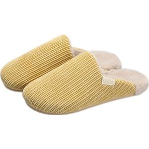 Traagschuim pantoffels House Bedroom Slippers for dames binnen en buiten met fuzzy voering memory foam zachte comfortabele antislip winterpantoffels Katoenen pantoffels (Color : Yellow, Size : 36-37