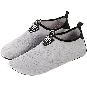 AUXDIQ Zwemschoenen voor dames en heren, badschoenen, aquaschoenen, surfschoenen, waterschoenen, strandschoenen, blote voeten, sneldrogend, grijs, 37/38 EU