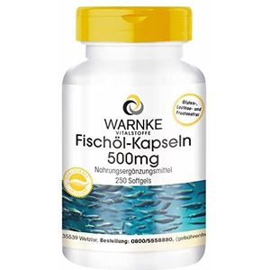 Visoliecapsules 500mg - Omega-3 vetzuren EPA + DHA - hoge dosering - 250 capsules | Warnke Vitalstoffe - Duitse apothekerskwalitei