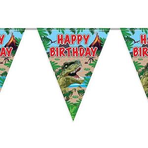 Oaktree - Vlaggenlijn Dino Happy Birthday (4 meter)