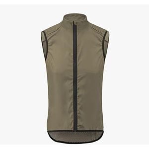 YGLEEULI Fietsjack Heren Fietsvest Zomer Fietspak Vest Racefiets Ultra Licht Winddicht Rijvest voor Mannen en Vrouwen (Khaki, EU-XXXL)