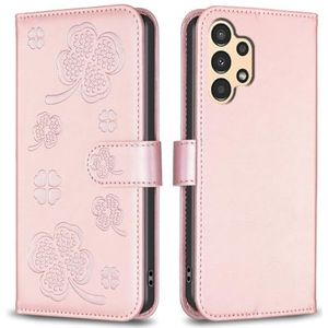 Telefoonschermbescherming Compatible with Samsung Galaxy A32 5G Four-Leaf Clover Wallet Case,Magnetic PU Leather Flip Folio Case with Credit Card Slot Kickstand Shockproof Phone Case for Galaxy A32 5G