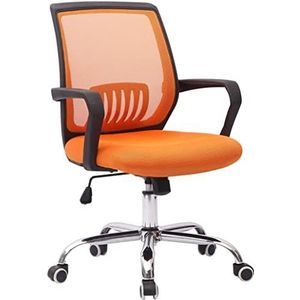 Bureaustoel Draaibare Bureaustoel Executive Computer Fauteuil Stoel Met Ademend Mesh Ergonomisch Voor Studie Kantoor Vergaderruimte Computerstoel (Color : Orange, Size : Black armrest)