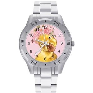 Mooie Kleine Gele Eend Mannen Zakelijke Horloges Legering Analoge Quartz Horloge Mode Horlo