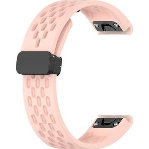 26 20 22mm Horlogeband fit for Garmin Fenix ​​7 7s 7X6 6X Pro 5 5S 5X Plus 3HR Siliconen Quick Release Horloge Easyfit Polsband Band (Color : Pink, Size : 20mm Fenix 7s 7sPro)