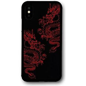 Rode Oosterse Draak Telefoonhoesje voor iPhone 12 Mini 11 pro 13 Max X XR 6 7 8 Plus SE20 Ultradunne en zachte TPU Silicon Clear Pattern Cover, AL1, Voor iphone 13pro Max