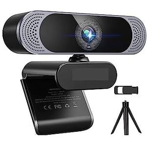 Webcam, 4K 8.0MP Webcam 3840x2160 30fts Met Autofocus Lens/Dual Mics/Privacy Cover/Statief for Voor Laptop PC for Conferenties, Live Streaming, Opname