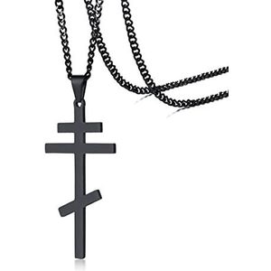 Hoge kwaliteit punk vintage goud zilver kleur titanium staal christelijk orthodoxe kruis hanger ketting mannen