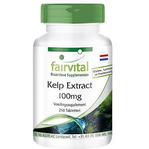 Fairvital | Zeewier extract tabletten - 150mcg natuurlijk jodium (jood) van bruine algen extract - HOOG GEDOSEERD - 250 tabletten - VEGAN