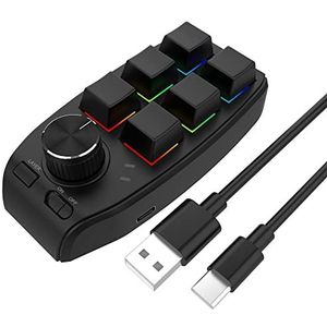 6 toetsen Bluetooth Office Toetsenbord, Snelkoppelingen Kopiëren Sticky PS Tekening Computer Gaming Volumeregeling Mini Toetsenbord (geen Bluetooth Zwart)