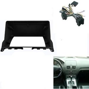 Voor Mercedes Voor Benz C-Klasse W204 C180 C200 C230 C240 ​​C280 C300 9 Autoradio Facia Stereo Dashboard Montage Frame Speler Paneel Trim In-dash Montageframes(Black-Cable-Canbus)