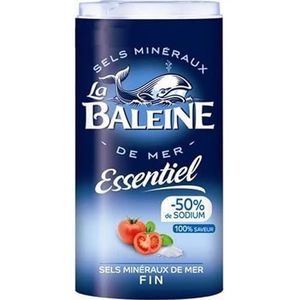La Baleine Essentiel (-50% van sodium), fijn zeezout, 350 g, 4 stuks