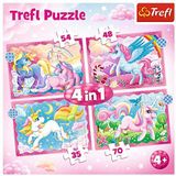 Trefl Puzzels van 35 tot 70 stukjes: 4 puzzels: eenhoorns en magie